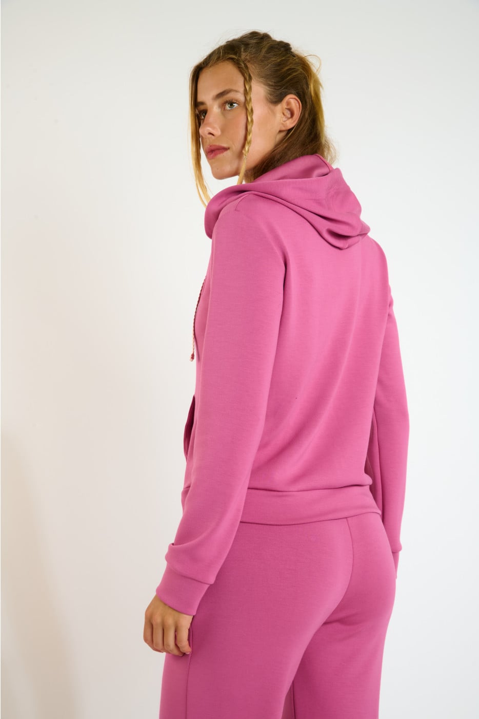 Giacca con cappuccio e zip rosa RESCO BAYJOY - 2