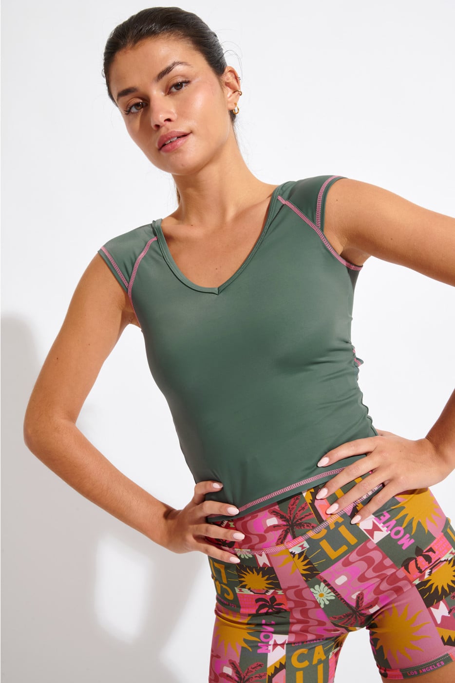 WELLNESS SENSE khaki sports top - 2