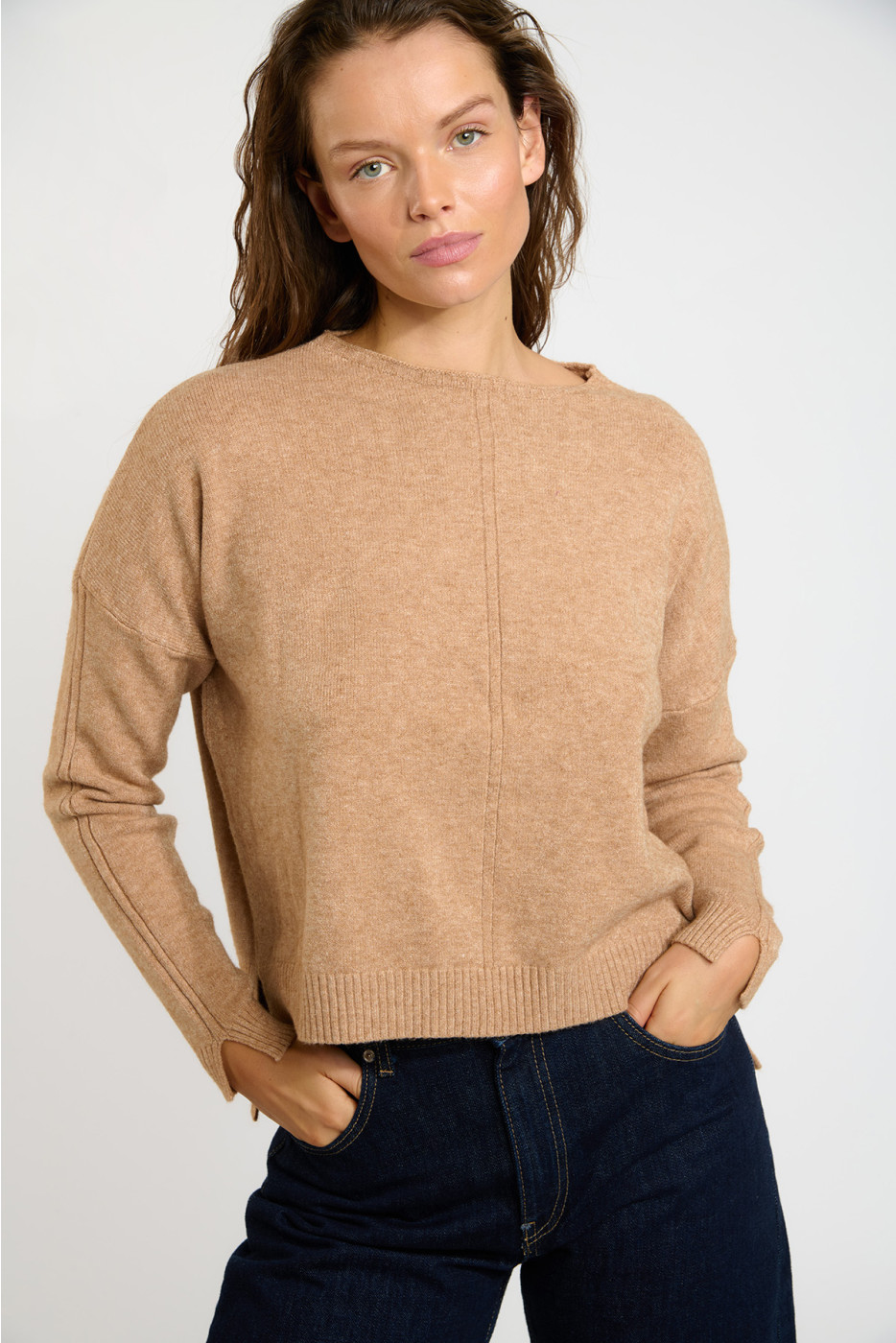 Maglione da donna colore cammello WESTWOOD DERFIELD - 3