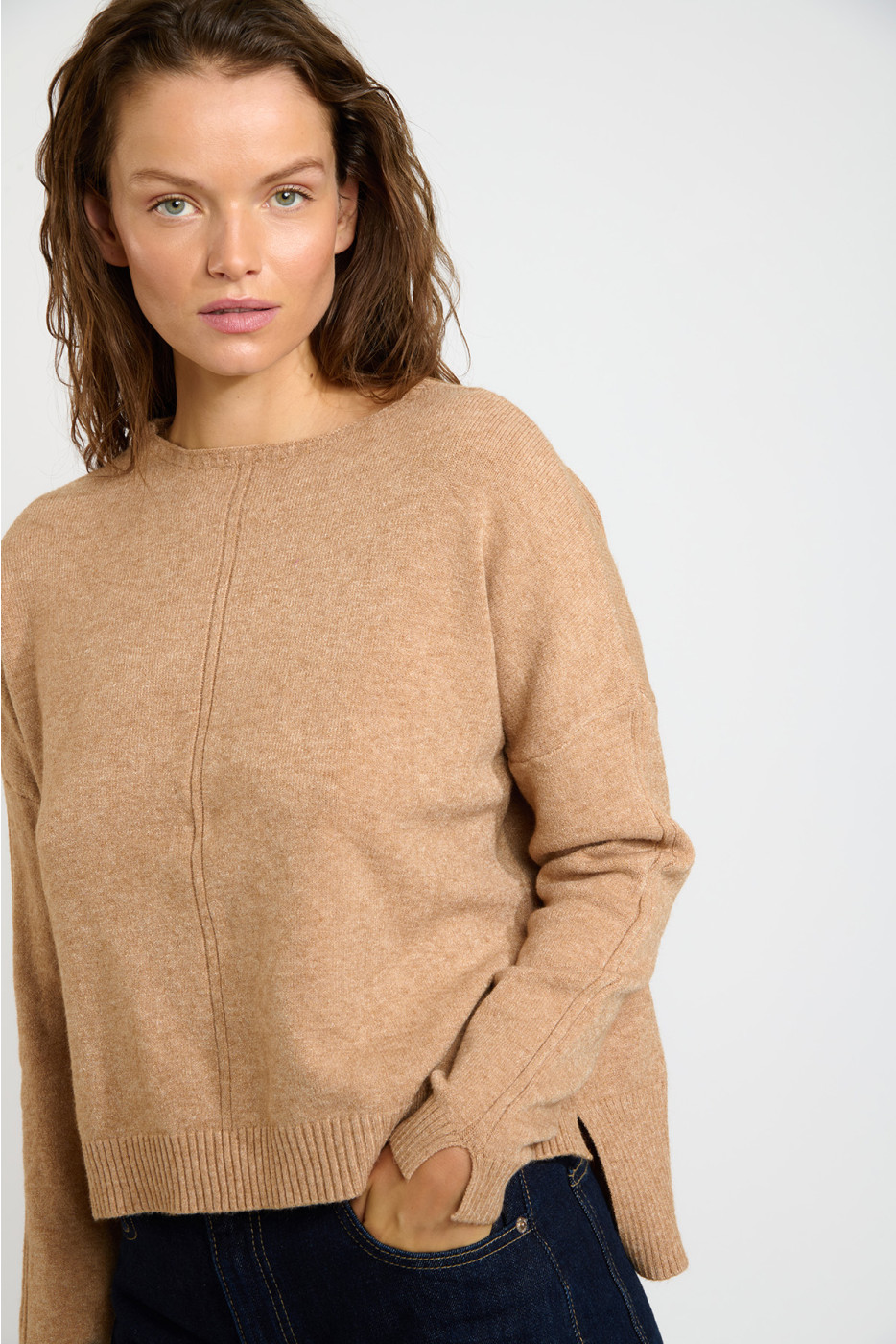 Maglione da donna colore cammello WESTWOOD DERFIELD - 5