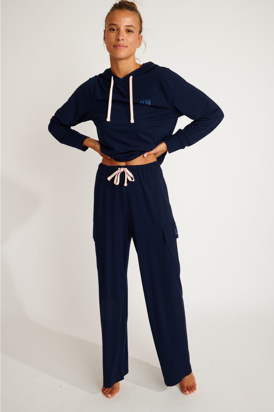Pantaloni jogging blu navy stile cargo BEYOND DAYLIGHT - 3