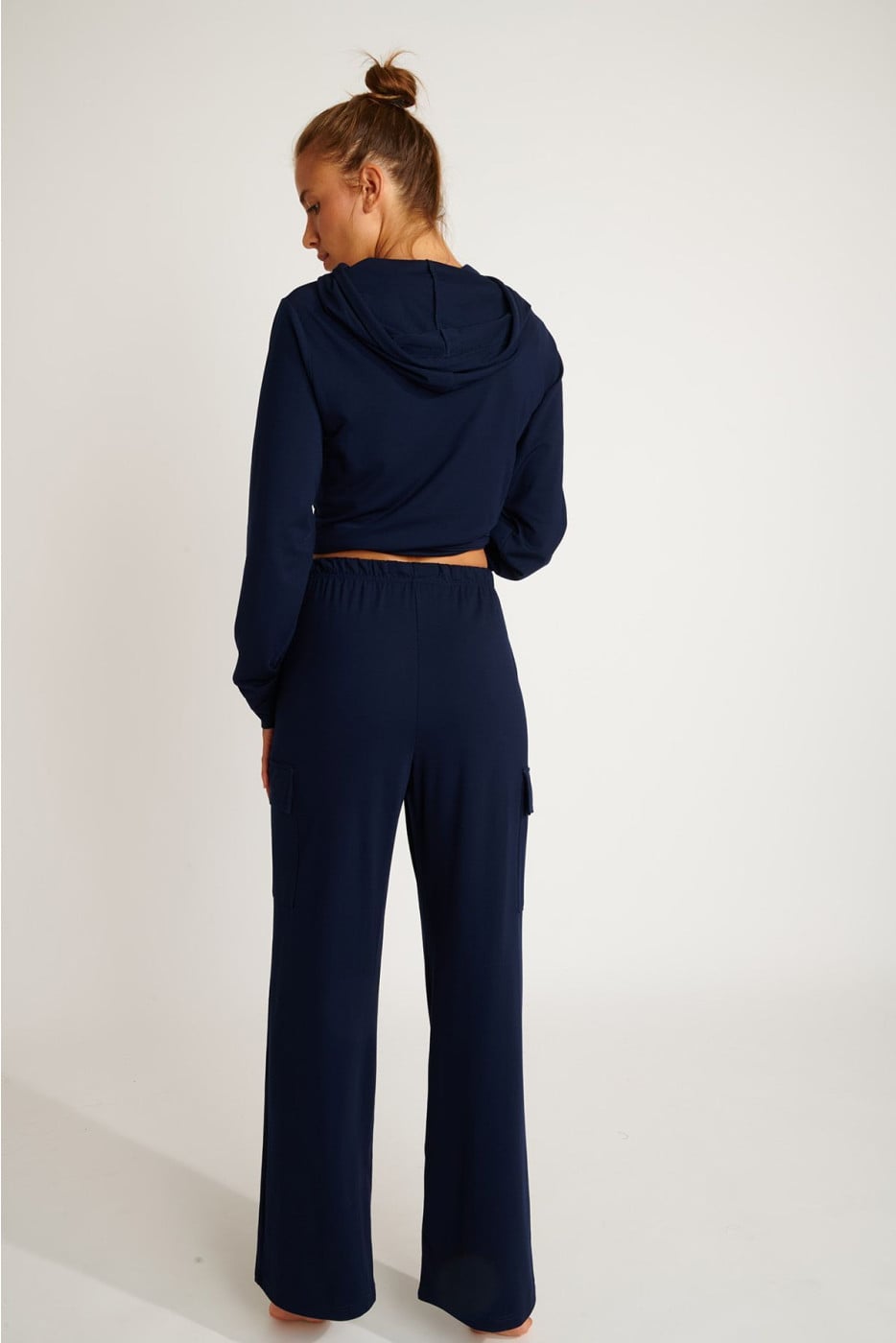 Pantaloni jogging blu navy stile cargo BEYOND DAYLIGHT - 2