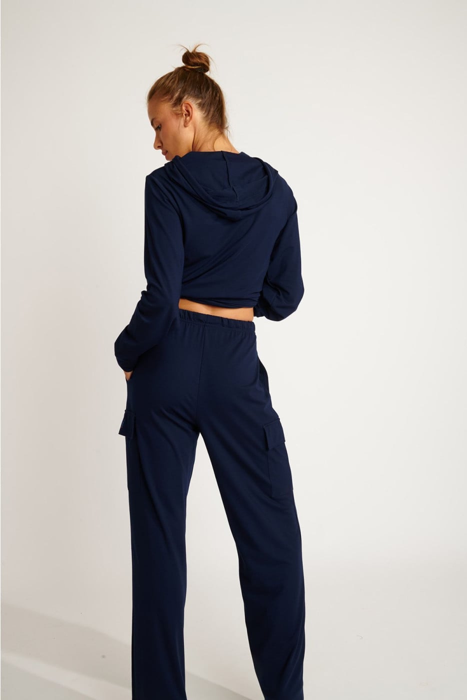 Pantaloni jogging blu navy stile cargo BEYOND DAYLIGHT - 5