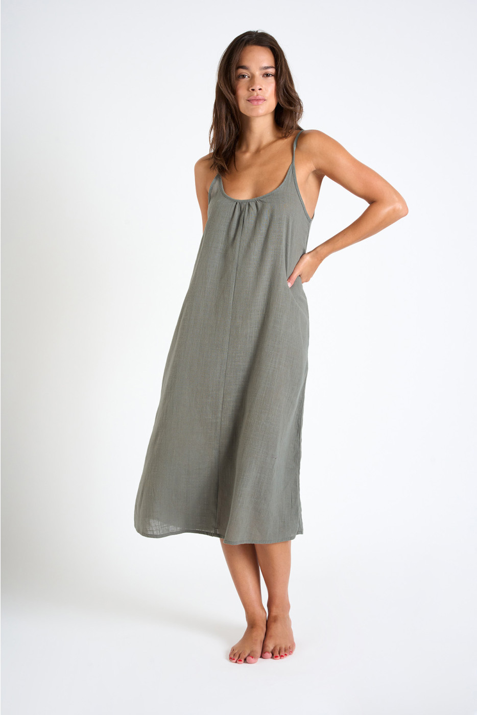 CAPUCINE ALYPSO khaki maxi dress