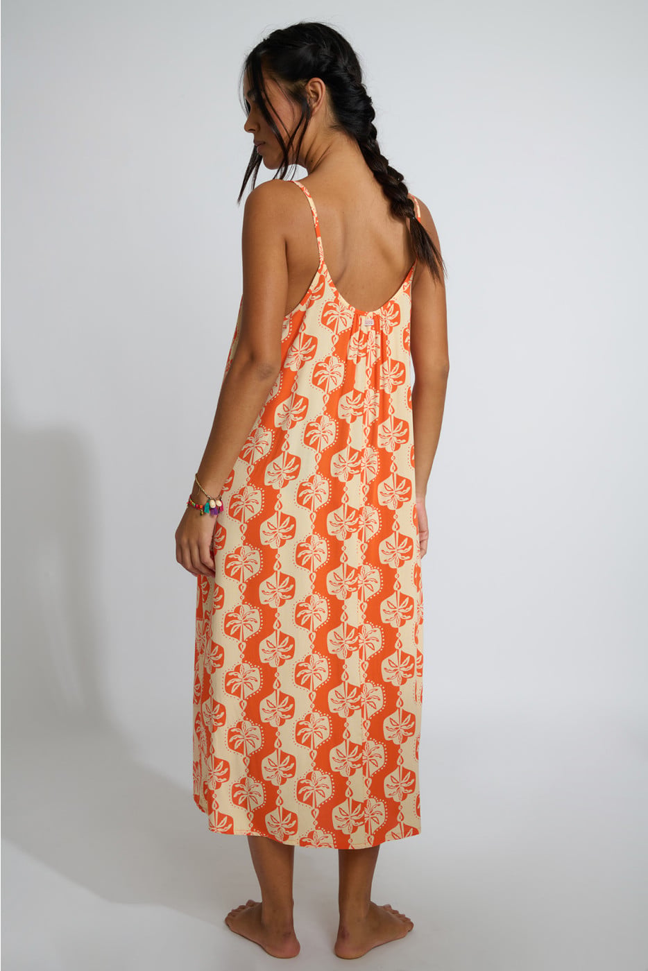 Vestido de playa fluido naranja CAPUCINE SARONG