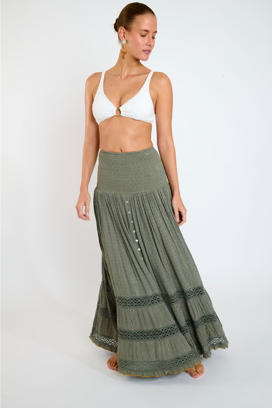 Robe transformable en jupe kaki ETHEL SEALOVE
