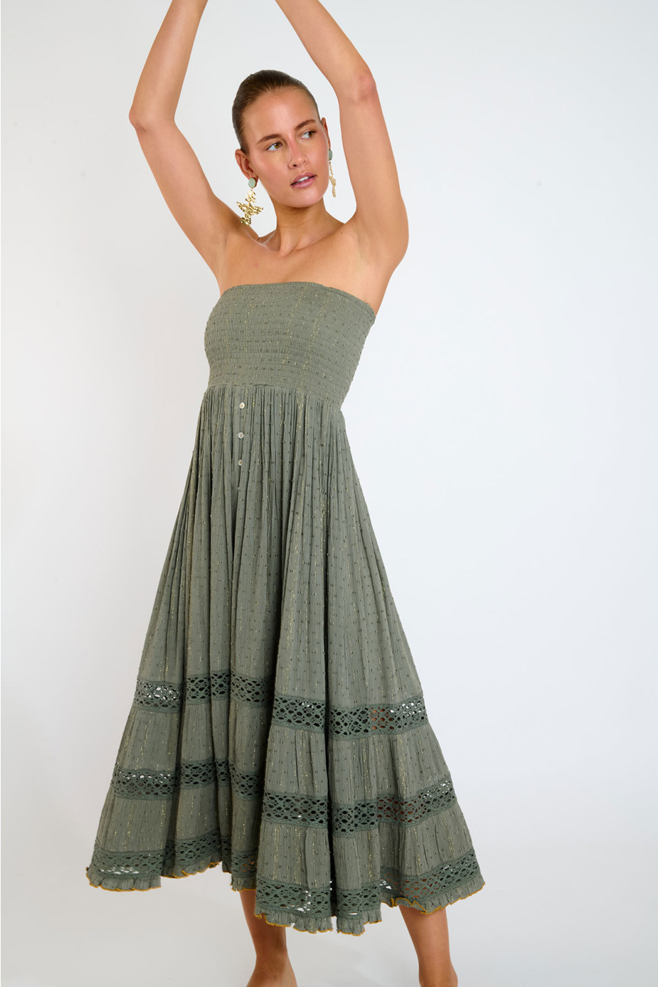 Robe transformable en jupe kaki ETHEL SEALOVE