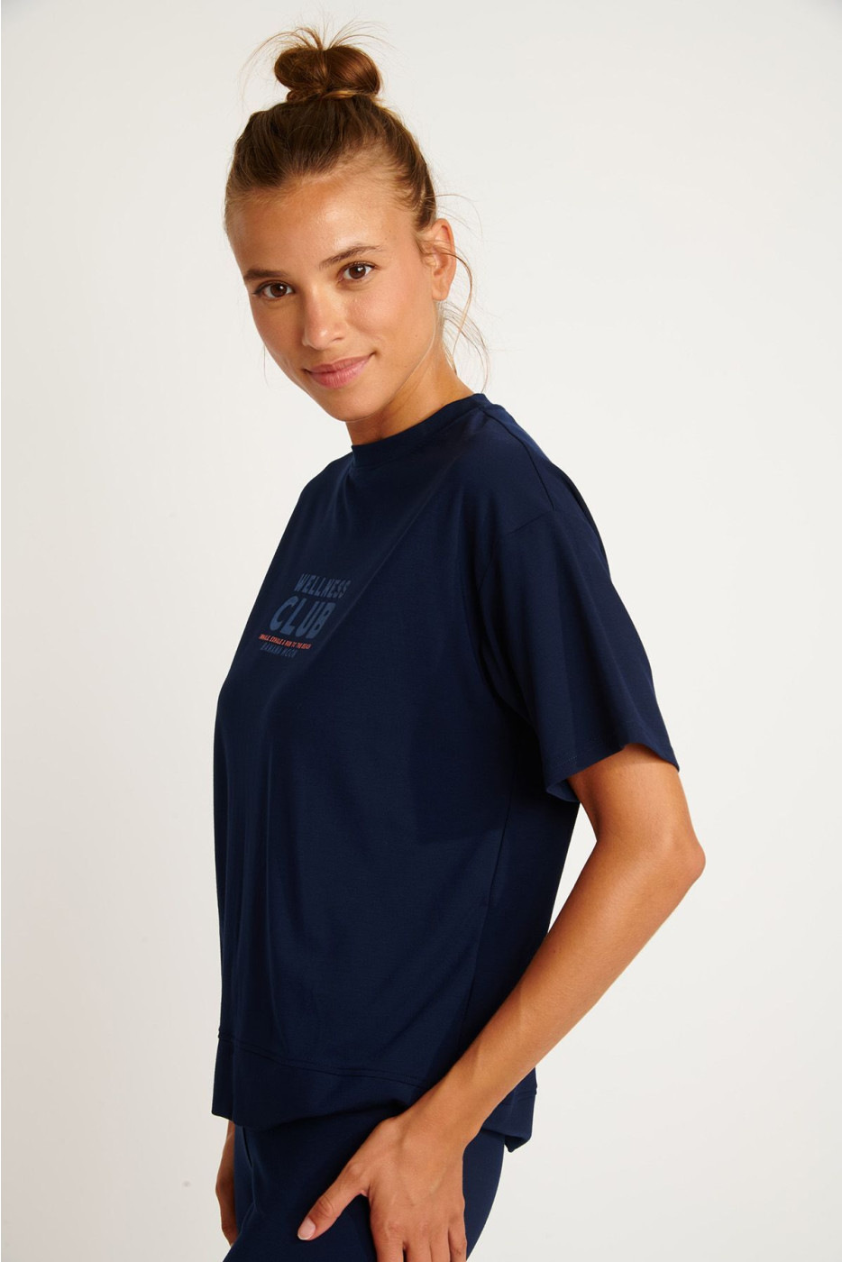 KAIA BAYLIGHT navy blue short sleeves t-shirt
