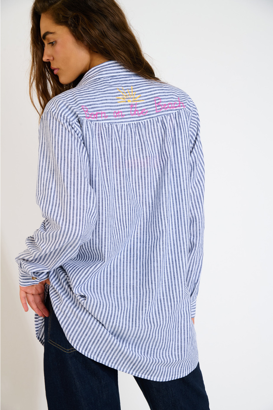 Camicia da donna a righe blu KNIGHT VARKALA - 5