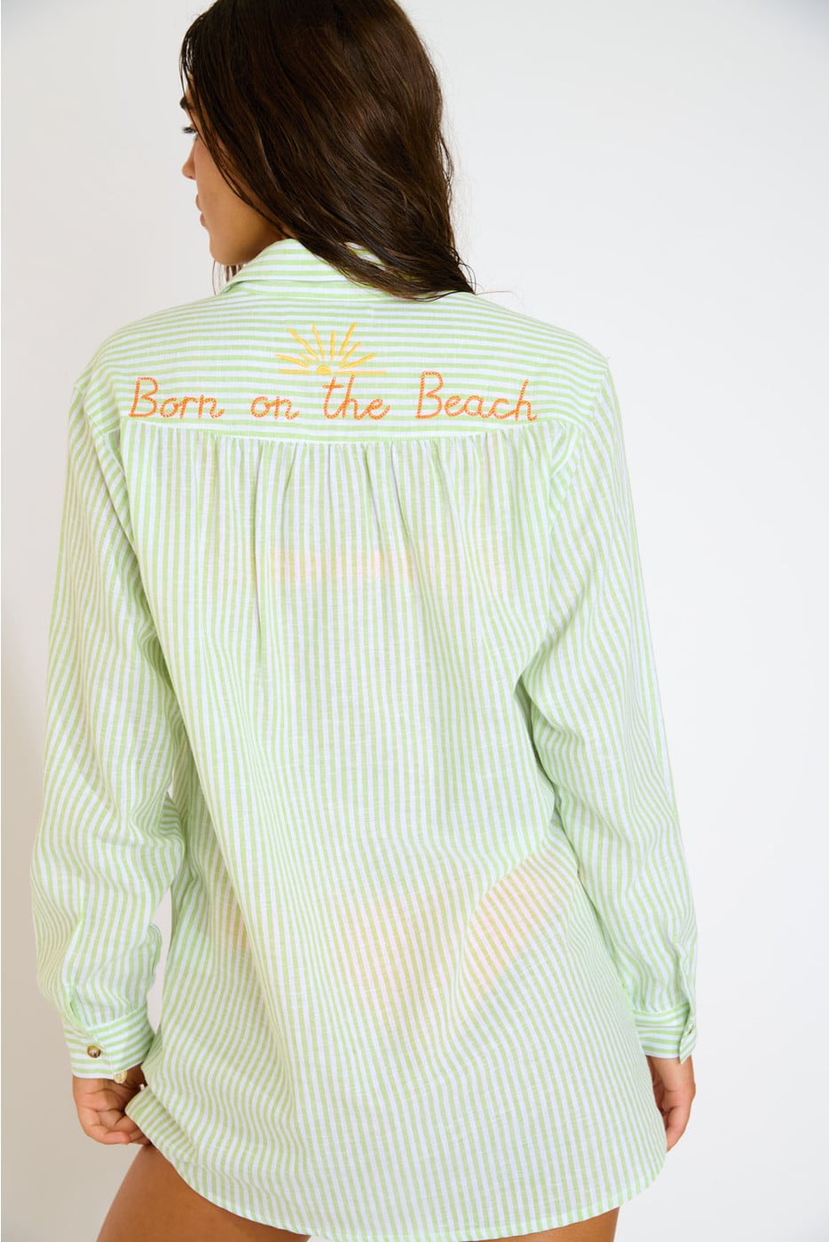 KNIGHT VARKALA women's green striped shirt - 7