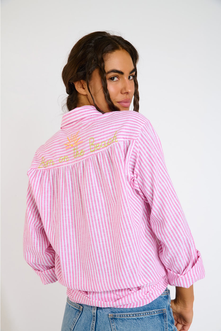 Camicia donna a righe rosa KNIGHT VARKALA - 2
