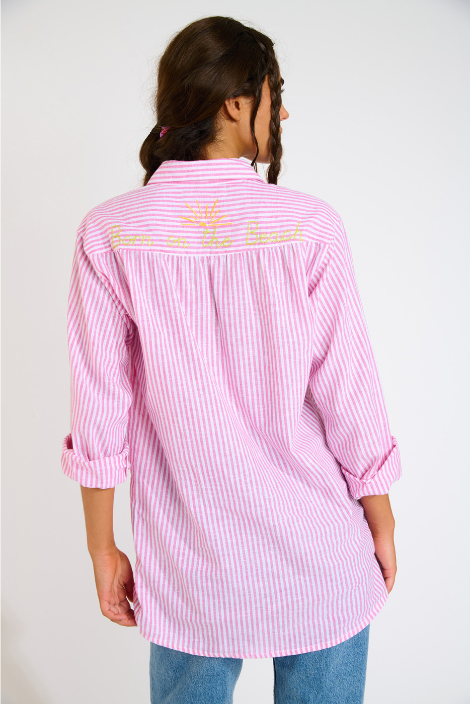 Camicia donna a righe rosa KNIGHT VARKALA - 9