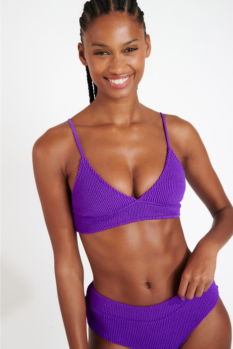 Maillot de bain shorty violet MIKO & BIA POPCORN