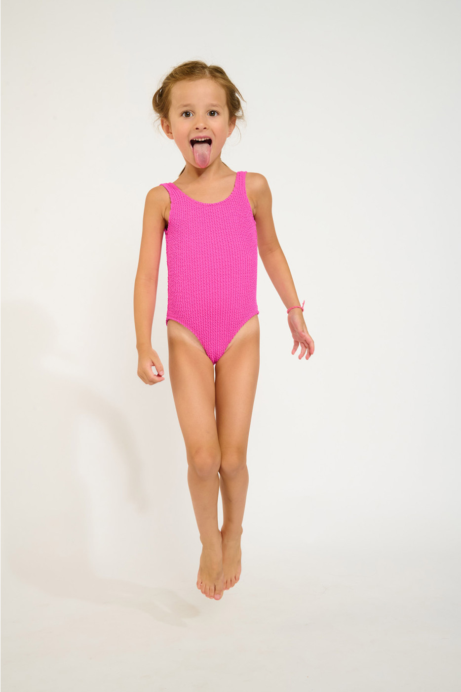 M BALOO POPCORN fuchsia one-piece swimsuit for girls