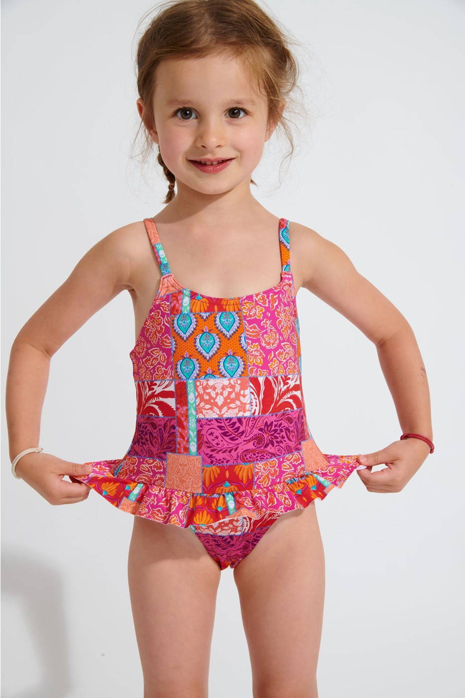 Costume da bagno intero stampato turchese M LEAFY JAIPUR