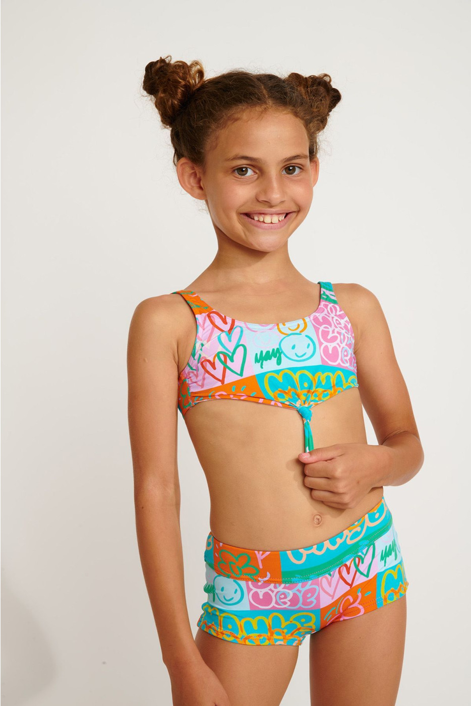 M PIKATI DOODLES girl's multicolored 2 pieces swimsuit