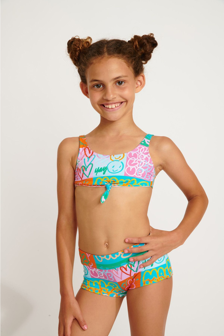 M PIKATI DOODLES girl's multicolored 2 pieces swimsuit
