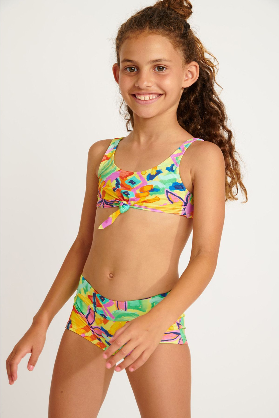 M PIKATI KAILEIA girl's yellow printed 2 pieces swimsuit