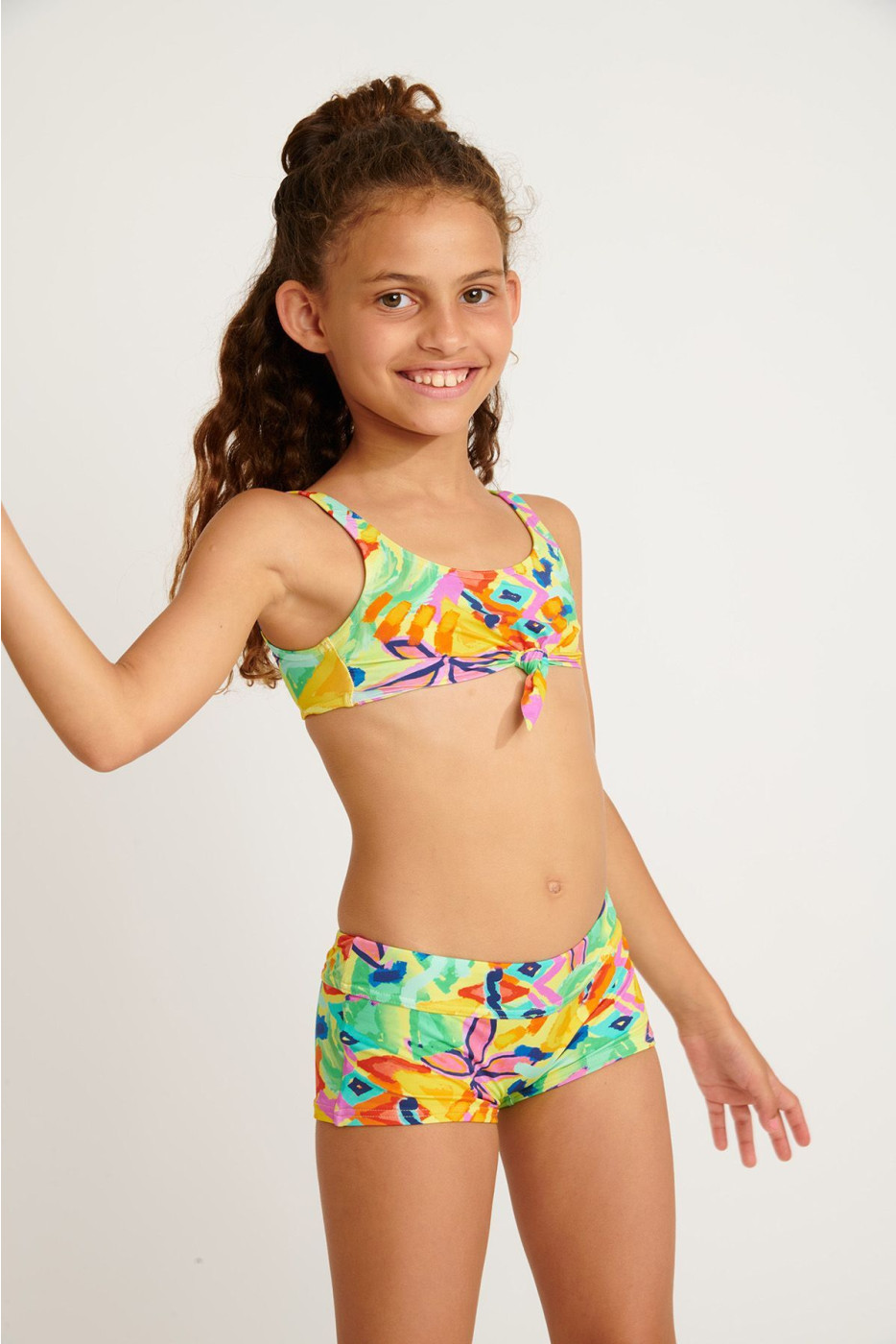 M PIKATI KAILEIA girl's yellow printed 2 pieces swimsuit