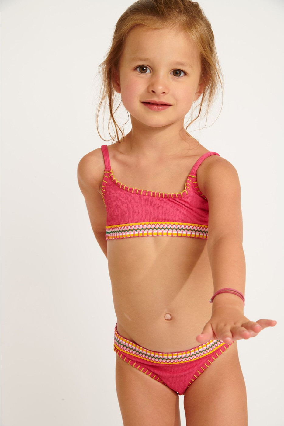 Costume da bagno a due pezzi rosa lampone per bambina M PORTO FRUITDALE