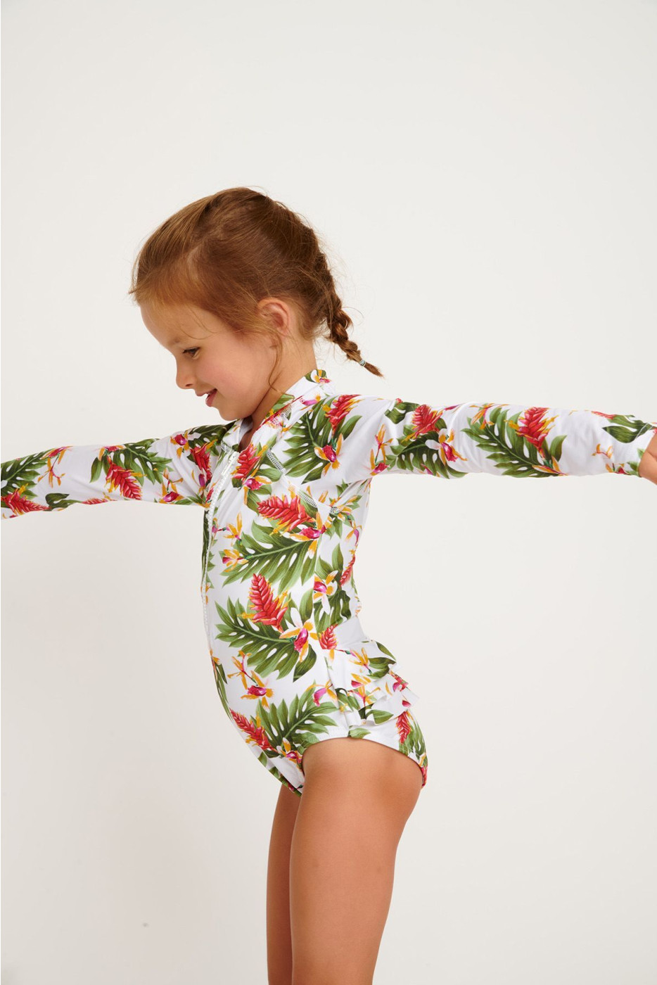 Maillot de bain 1 pièce imprimé blanc M SPLASHY KAELUA