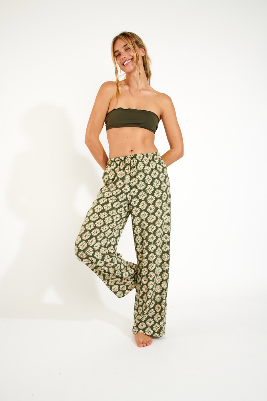 OKEAH SARONG khaki trousers - 3