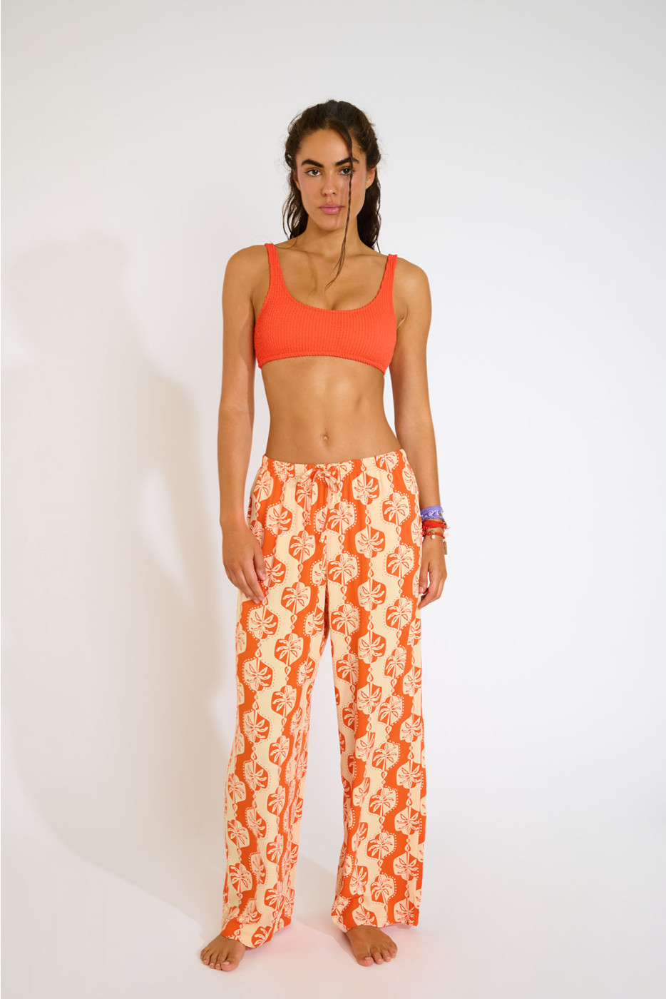 OKEAH SARONG orange fluid trousers