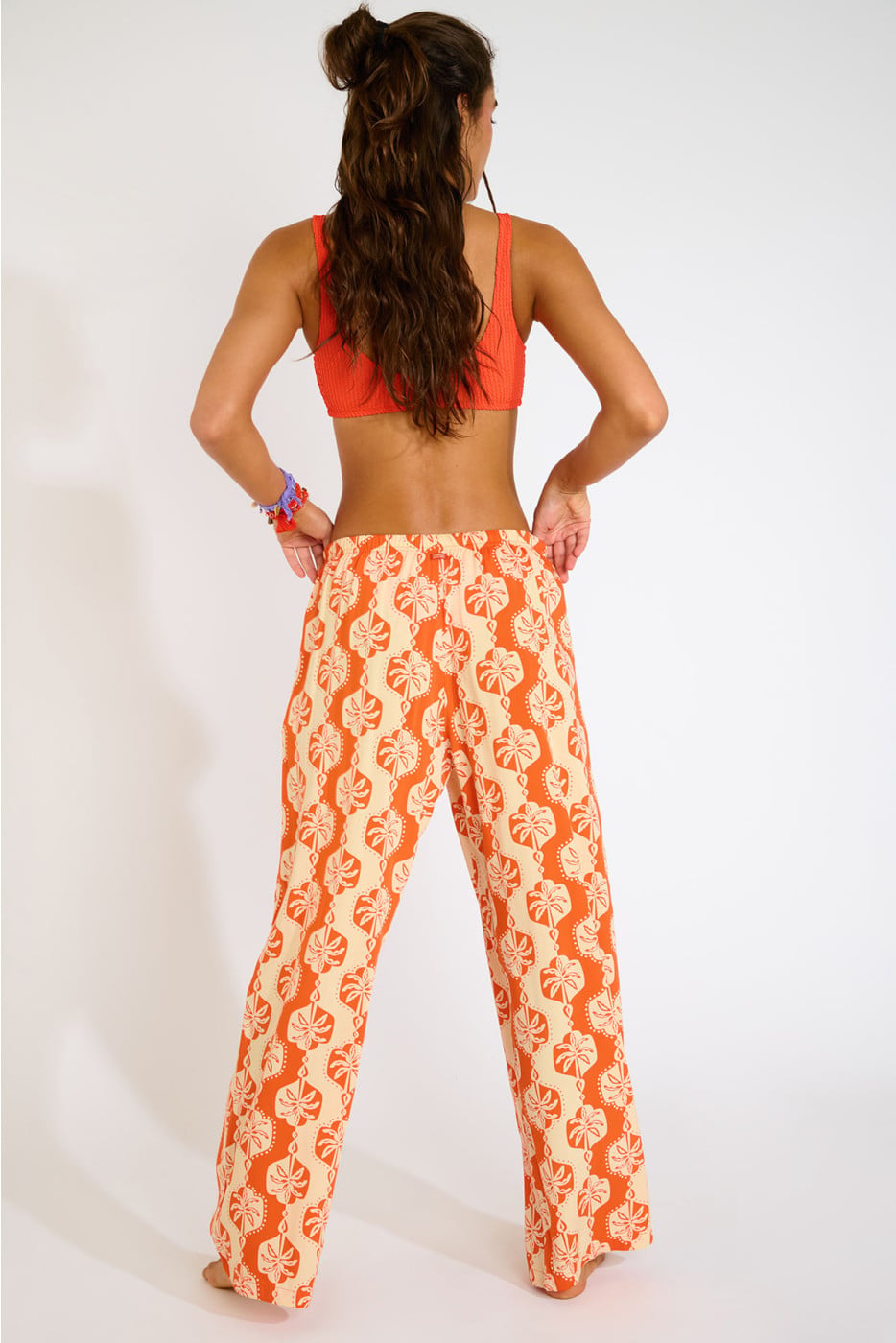 OKEAH SARONG orange fluid trousers
