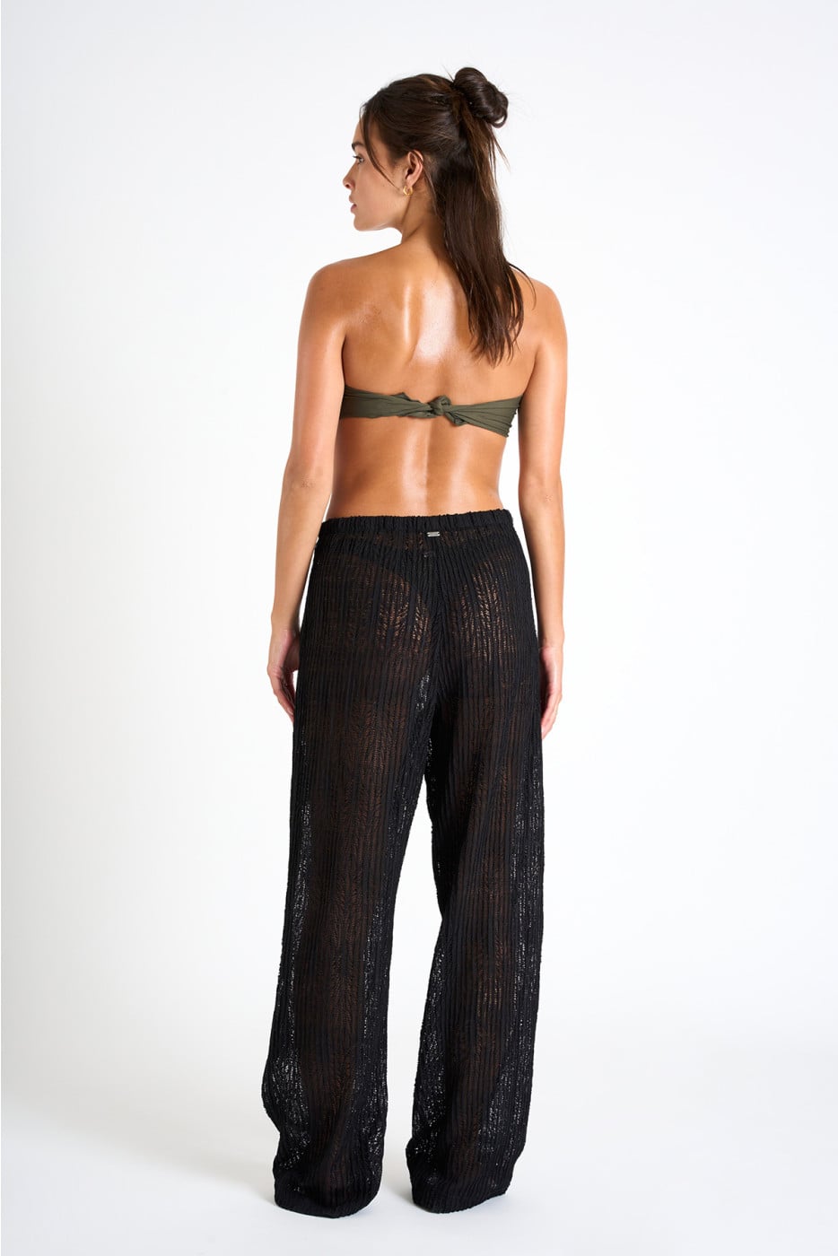 OSMOZE BEACHSOUL black openwork beach trousers