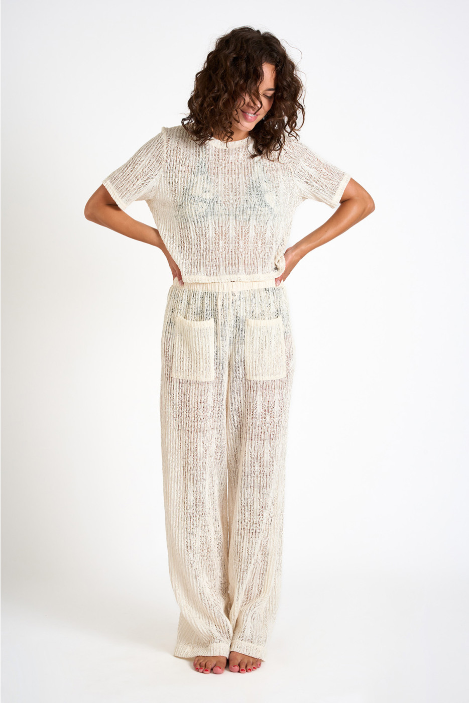 PAIGES BEACHSOUL off-white openwork t-shirt - 4
