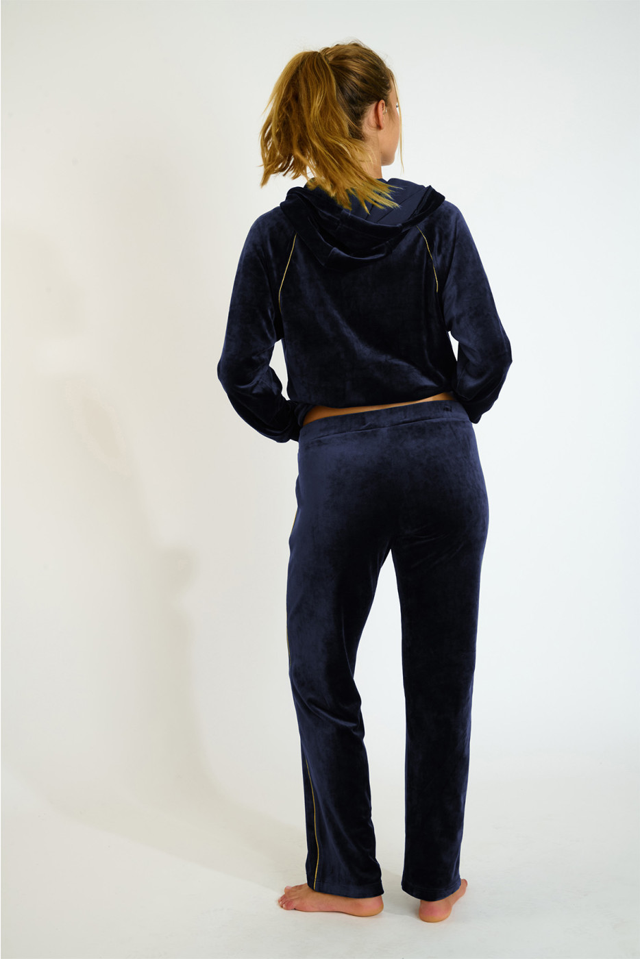 Pantaloni da jogging in velluto blu ADRIAN SEASHINE - 2