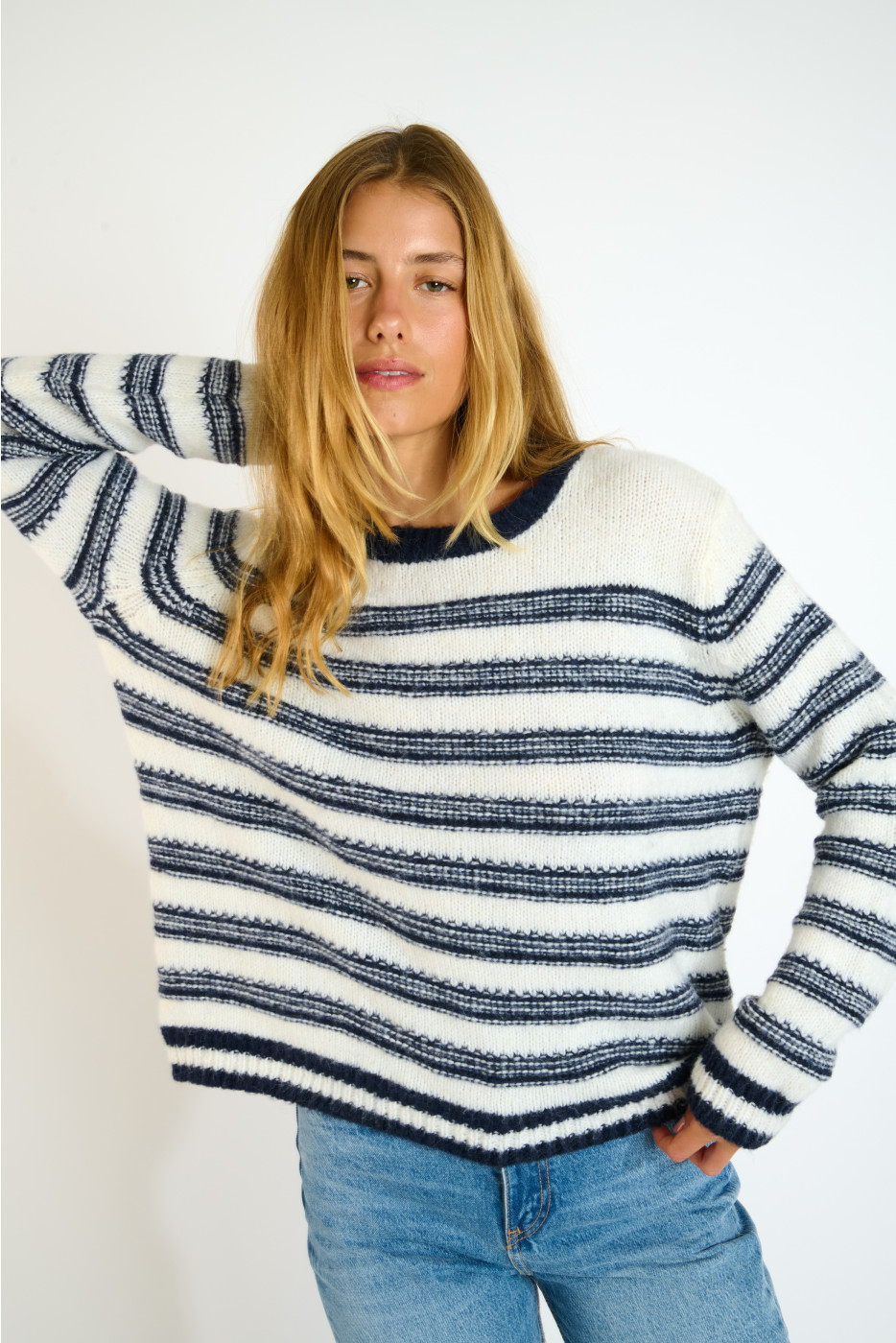 Maglione a righe écru AMIAH JANESVILLE - 3