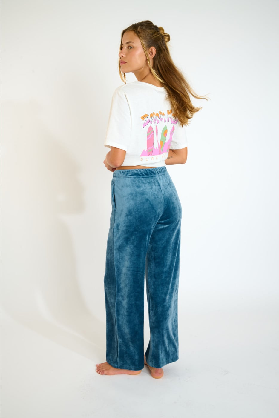 Pantaloni jogger in velluto blu BOREAL SEACHIC - 2