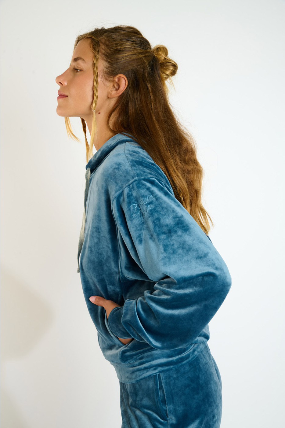 Giacca in velluto blu IVY SEACHIC - 7