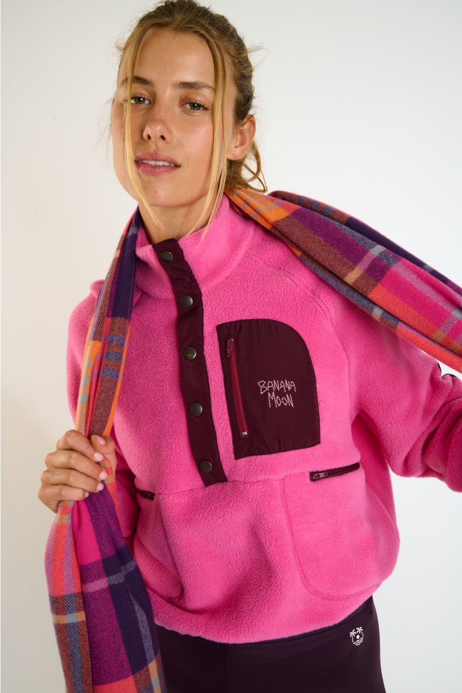 NUZZLE HILLSIDE Fuchsia Fleece Jacket | Banana Moon®
