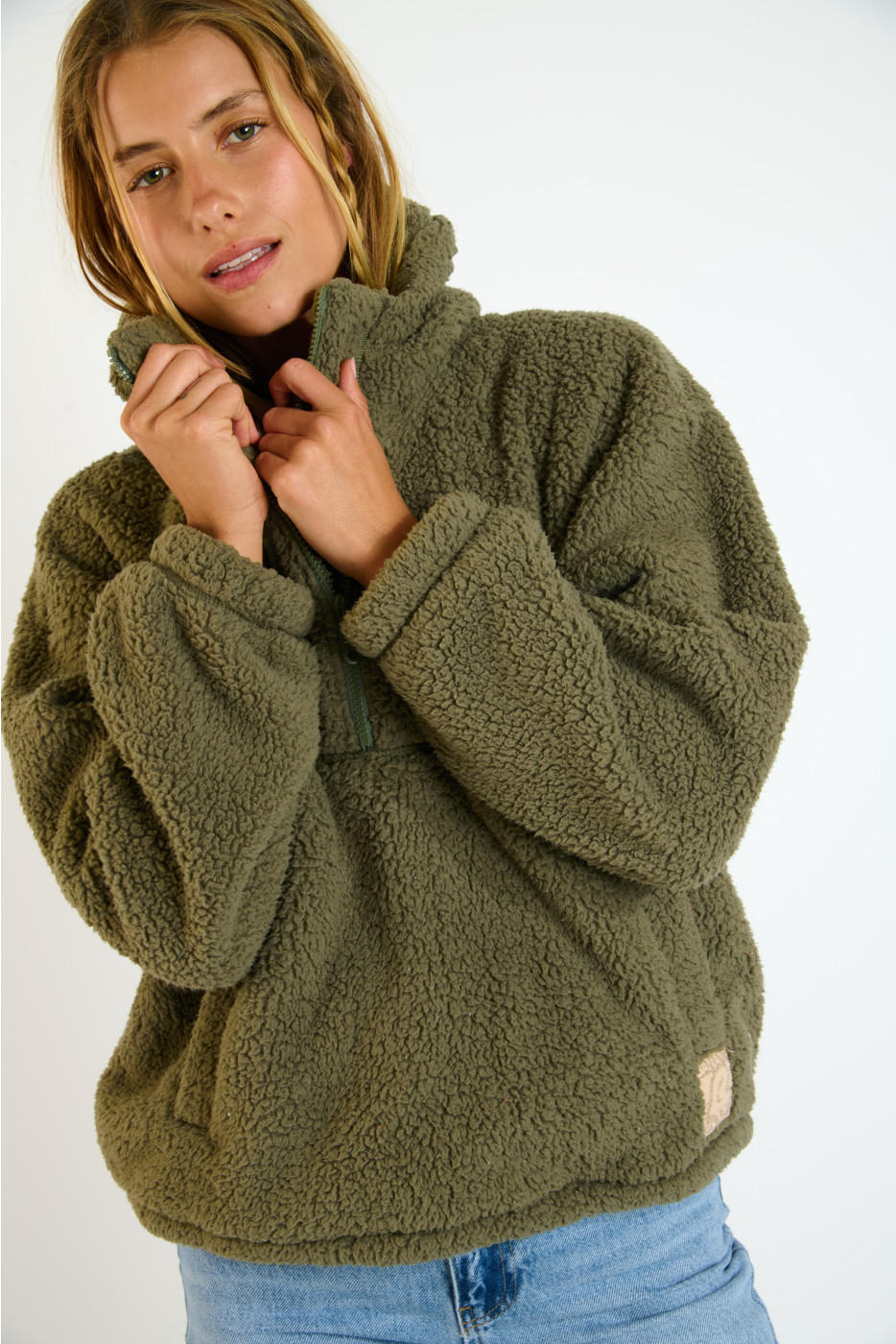 Maglione in pile kaki PEAK IGLOO - 3