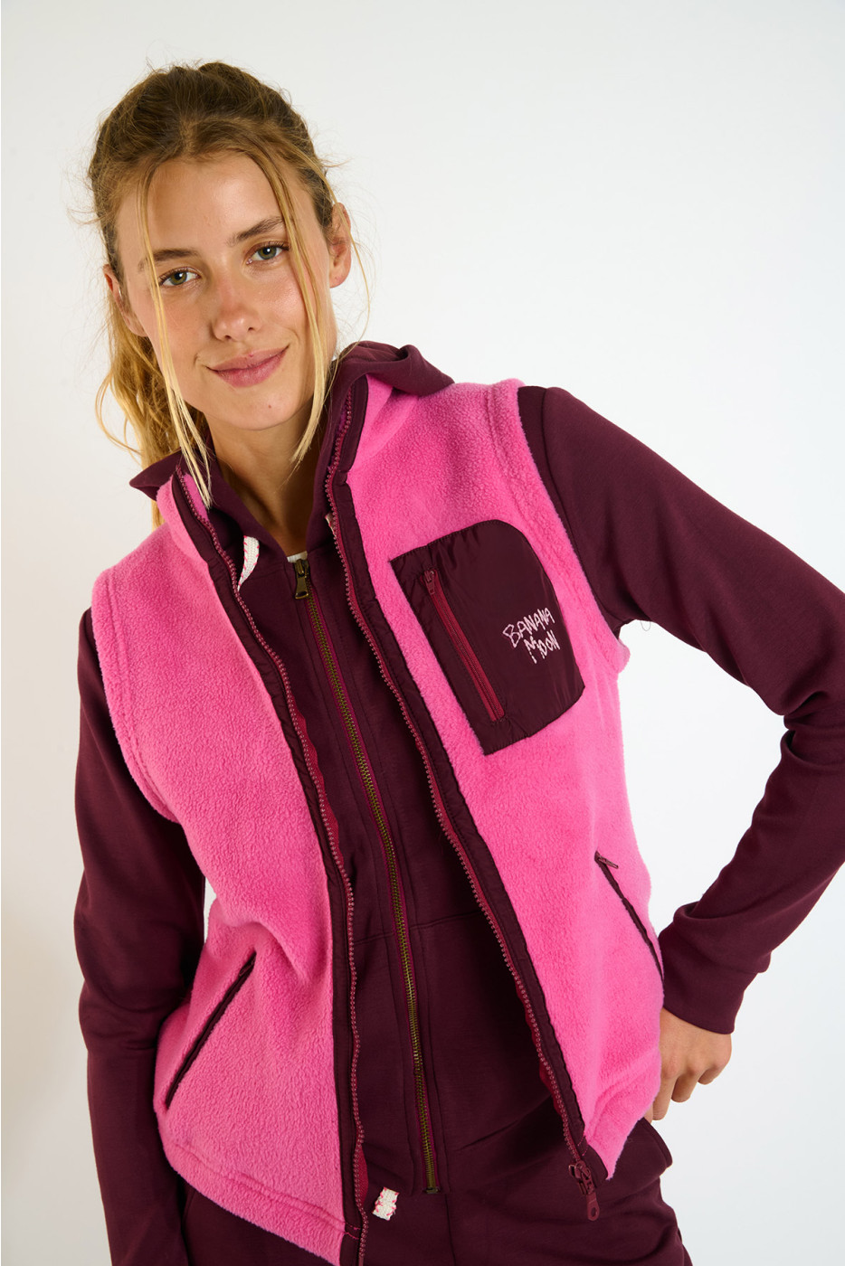 SPRY HILLSIDE Mouwloos fleecejacke fuchsia - 4