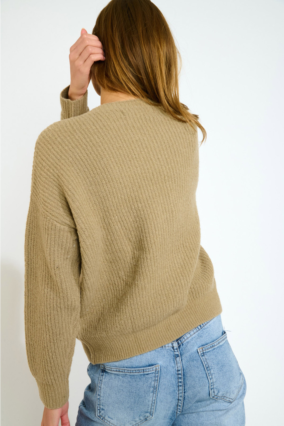 STACY ITHACA Taupe Oversized Trui - 6