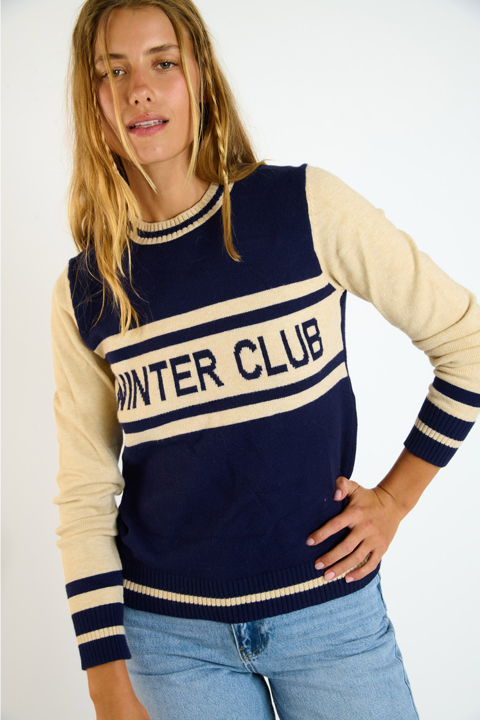 Maglione jacquard bicolore blu navy TAHOE SNOWBIRD - 5