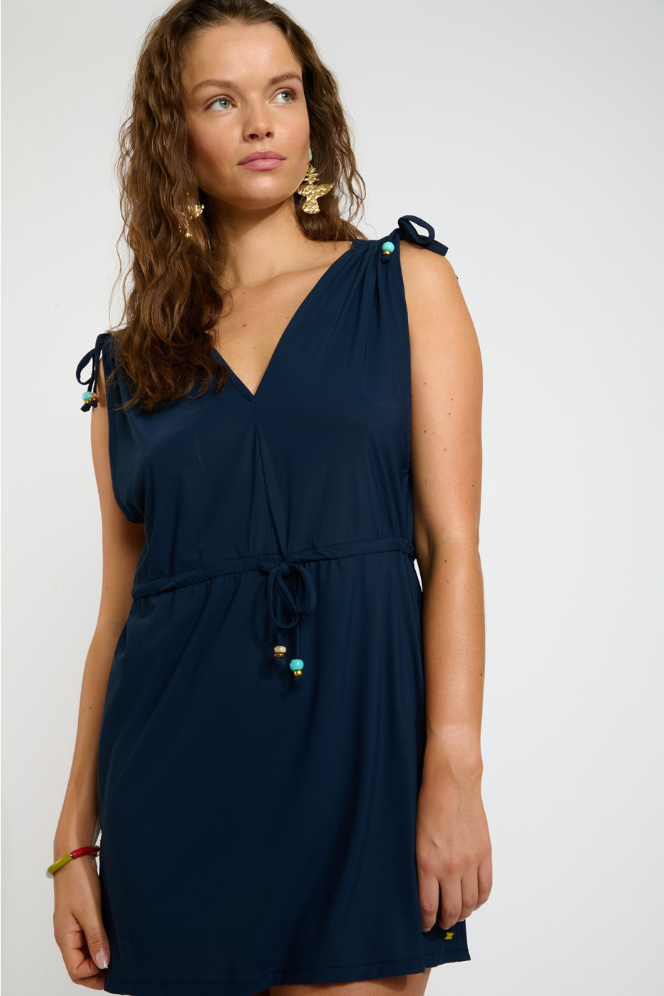 Abito a tunica blu navy WESLEY PERLINA - 5