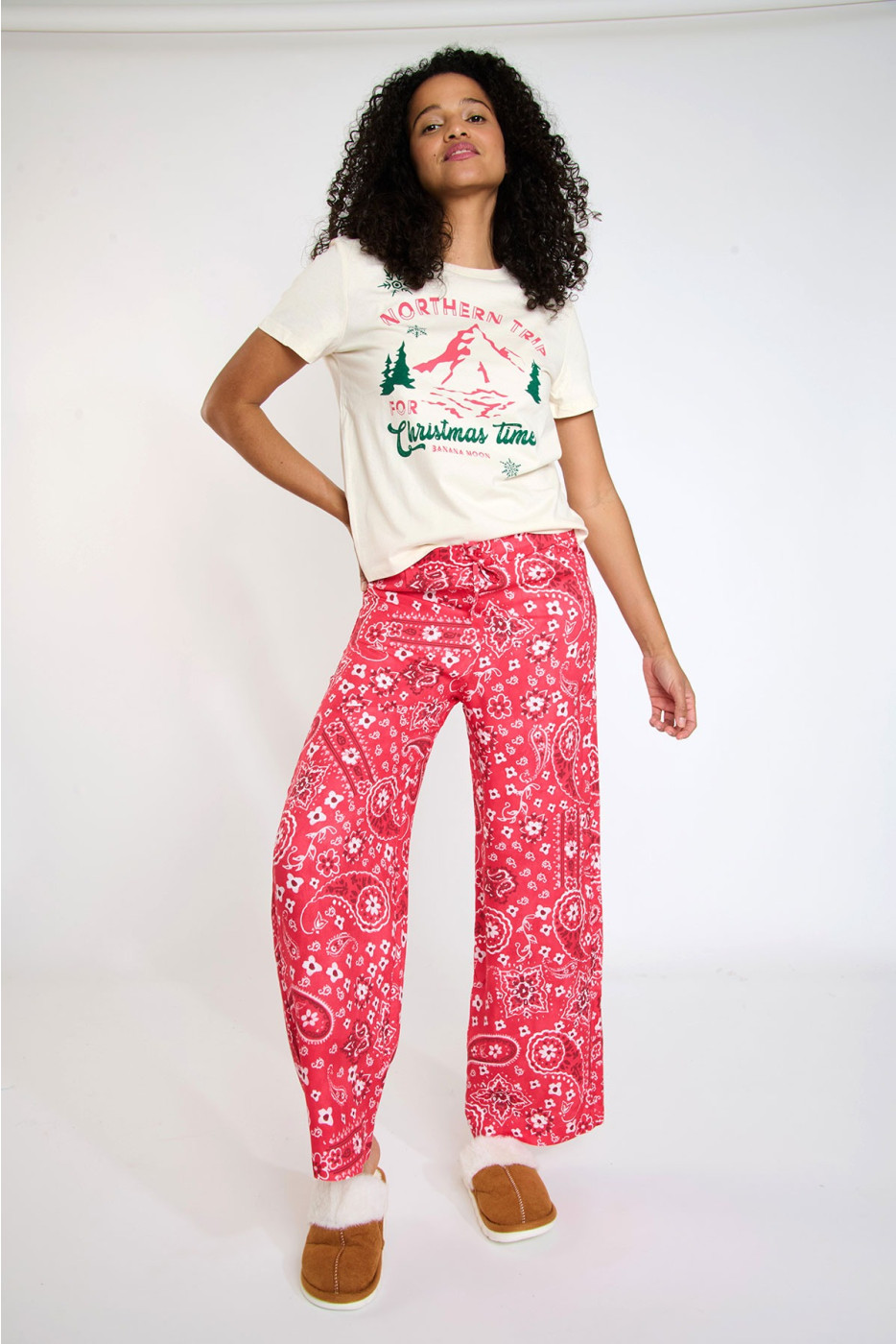 Rode pyjama set van 2 stuks CRYSTAL CLAUS - 3