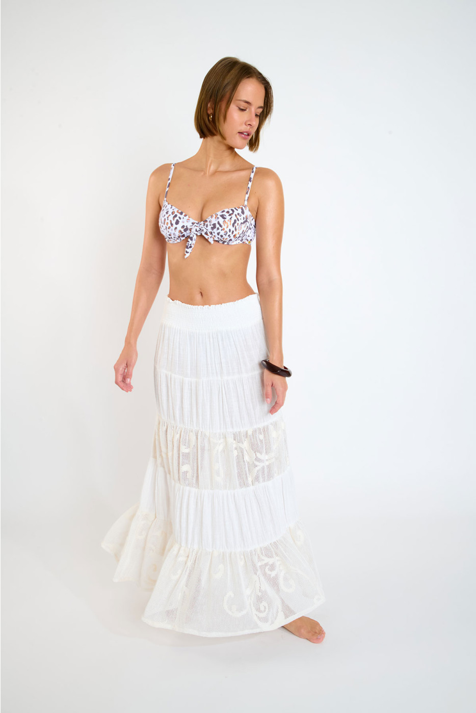 AENELY BOATDAY off-white rok met ruches