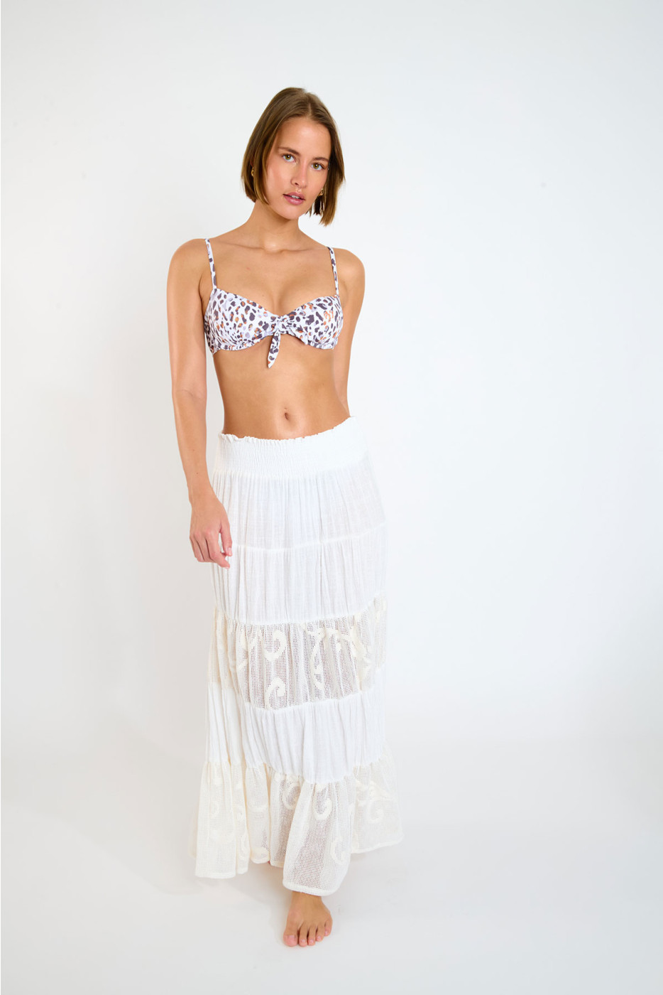 AENELY BOATDAY off-white rok met ruches