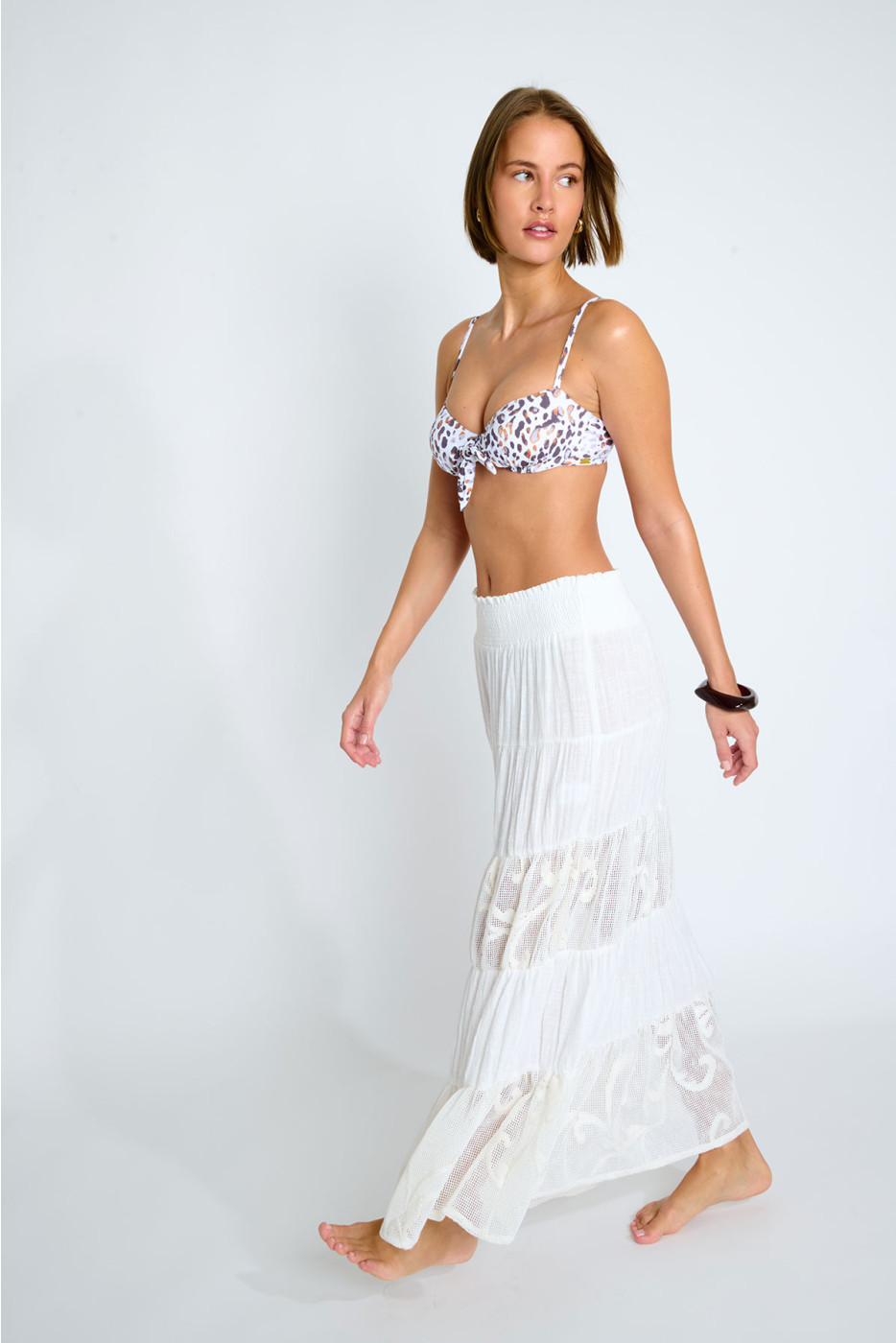 AENELY BOATDAY off-white rok met ruches