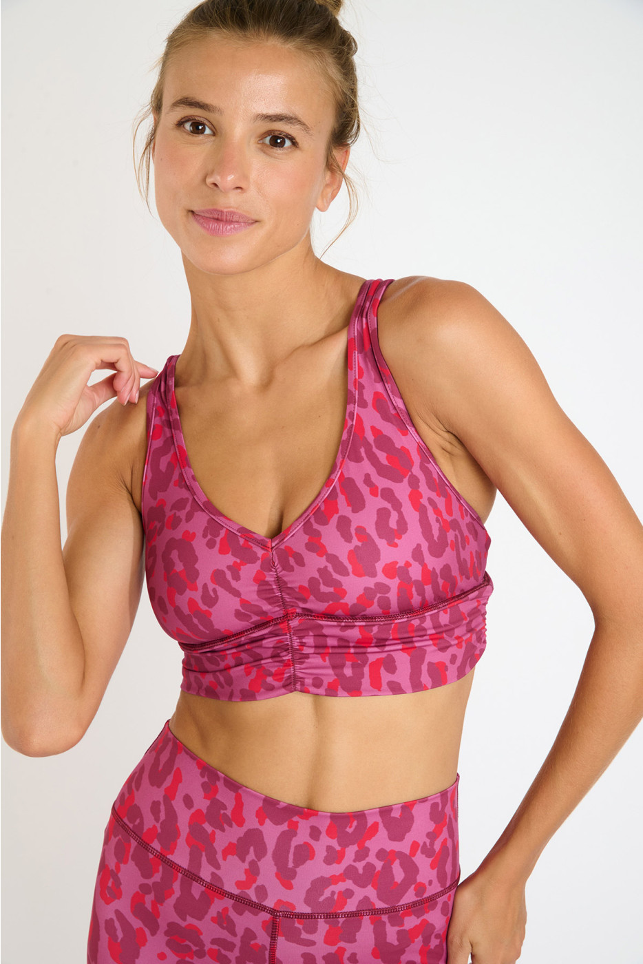 FLOW WELLTONIC roze sport bandeau met luipaardprint - 3