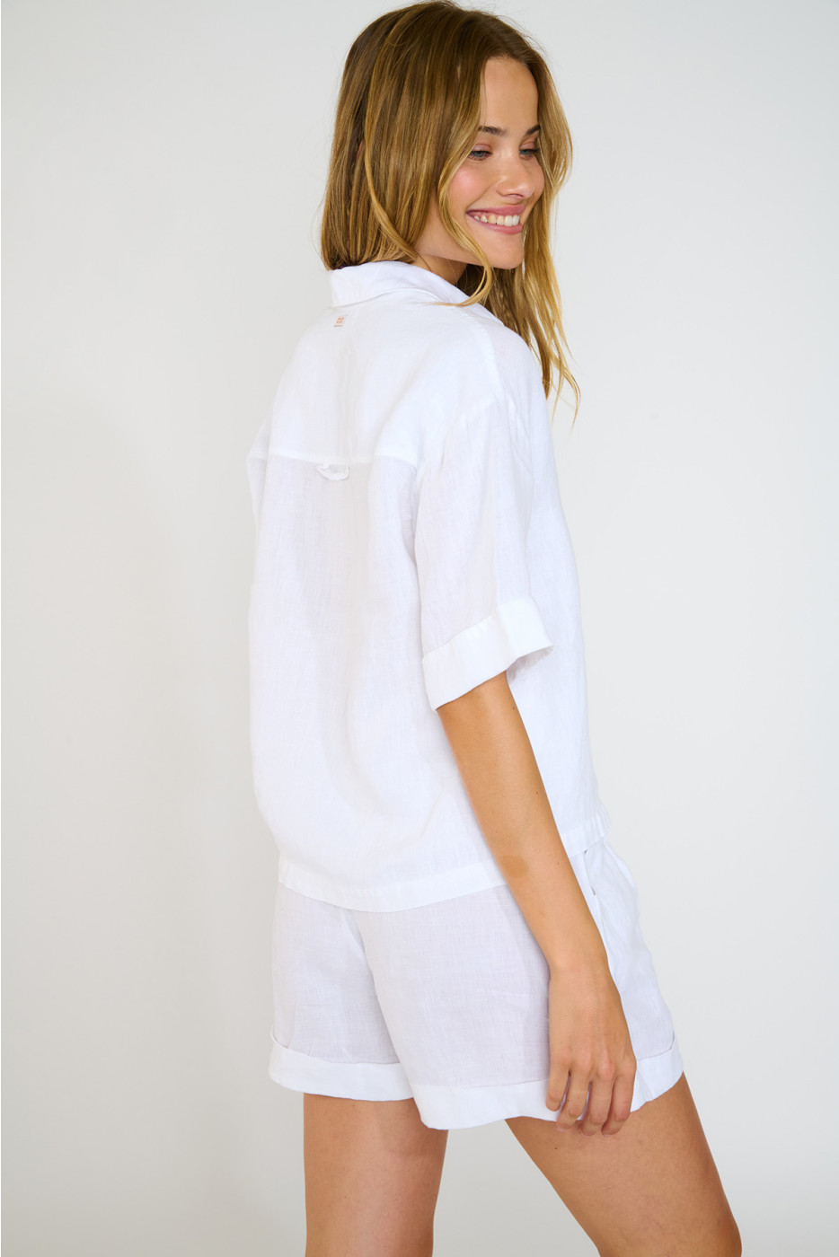 Camicia corta in lino bianca HARRIET ARACENA - 2