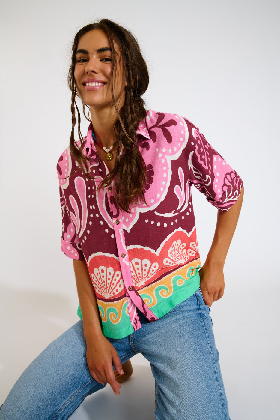 Camicia corta con stampa colorata HATTIE CLEARIVER - 2