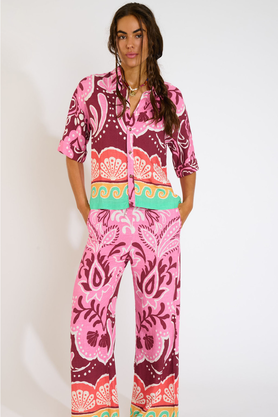 Camicia corta con stampa colorata HATTIE CLEARIVER - 5