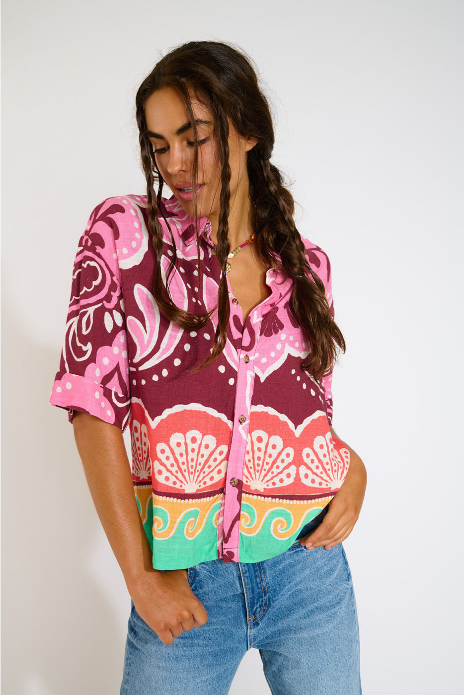 Camicia corta con stampa colorata HATTIE CLEARIVER - 9