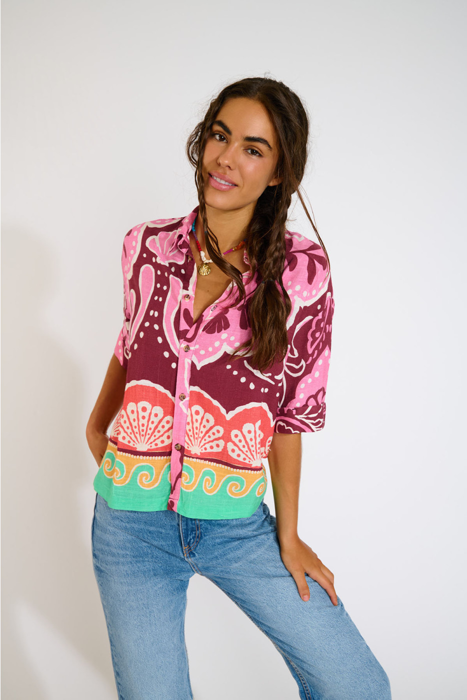 Camicia corta con stampa colorata HATTIE CLEARIVER - 10